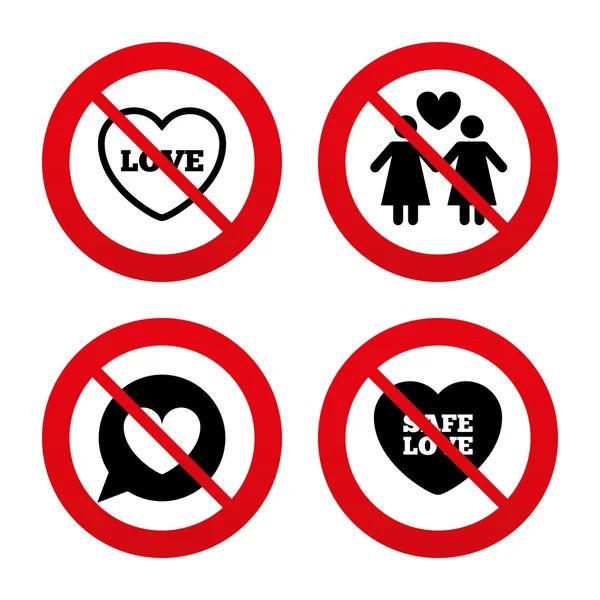 Lesbians couple signs — Stock Vector