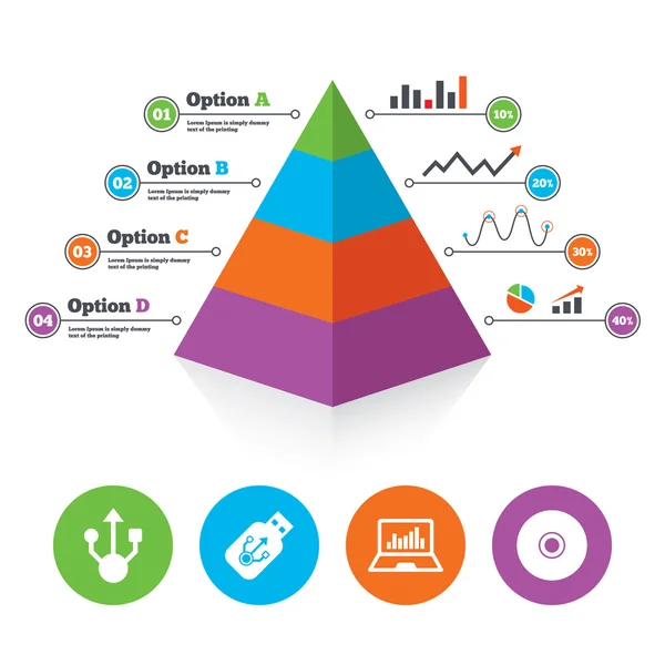 USB-flashstation pictogrammen. — Stockvector