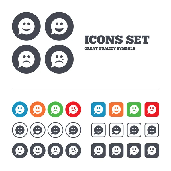 Speech bubble smile face icons. — Stock Vector