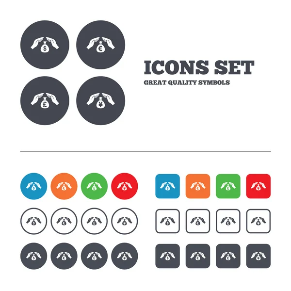 Hands insurance icons. — Stock Vector