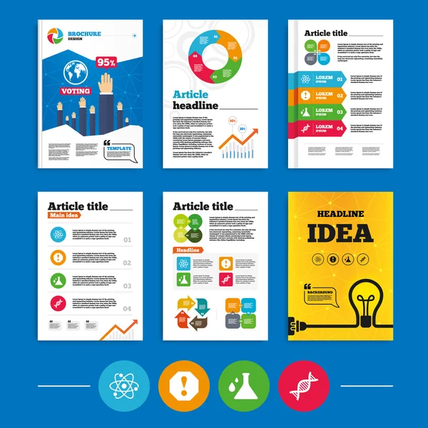 Iconos de atención y ADN . — Archivo Imágenes Vectoriales