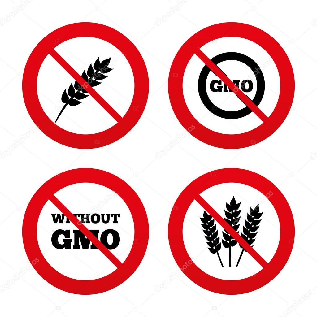 Agricultural icons. GMO free symbols.