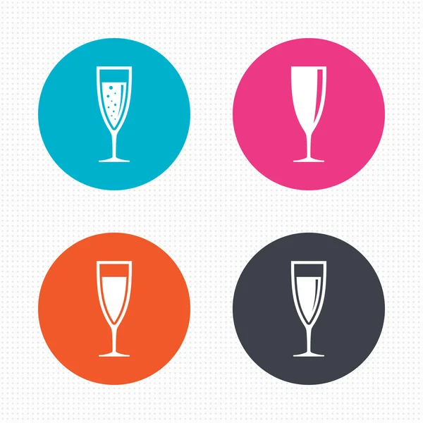 Champagne wine glasses signs. — Stock Vector