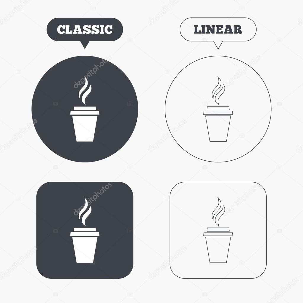 Coffee glass sign icons