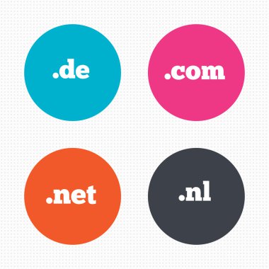 Top-level domains signs. clipart