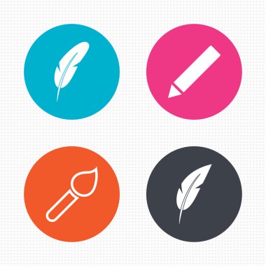 kuş tüyü retro kalem işaretleri.