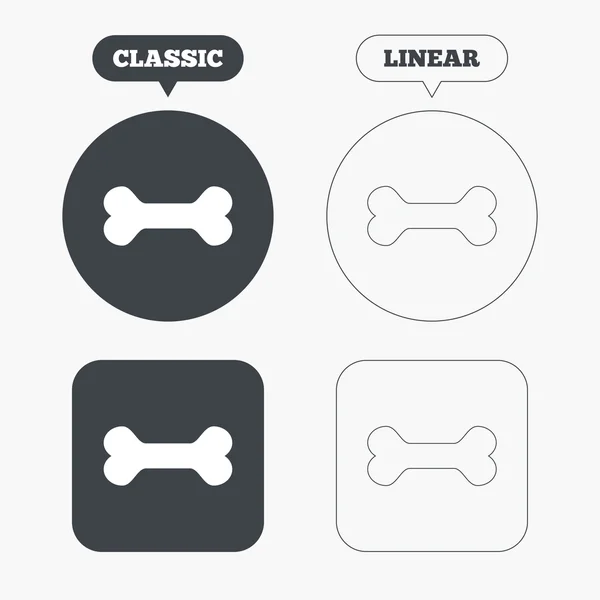 Ícones do sinal do osso do cão — Vetor de Stock
