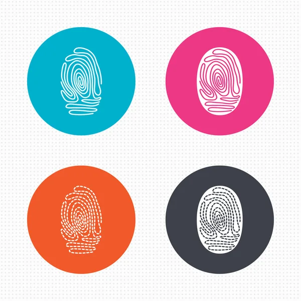 Fingerprint icons. Identification signs. — Stock Vector