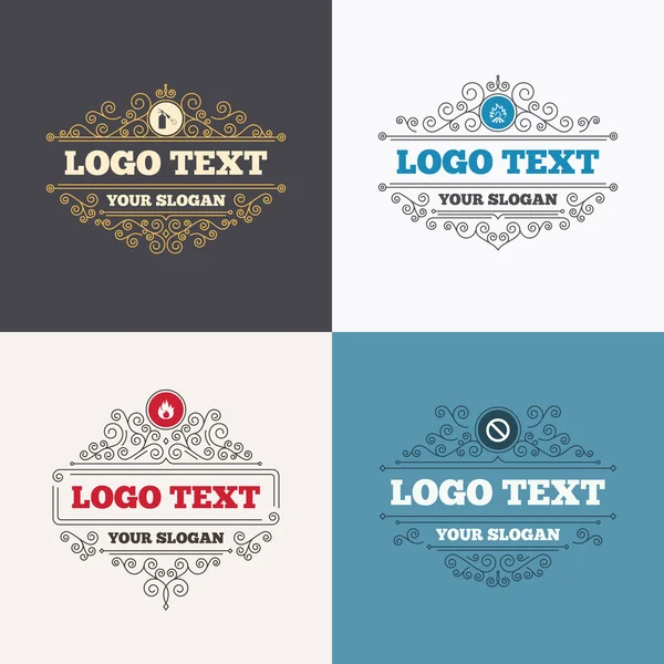 Brand vlam pictogrammen. — Stockvector