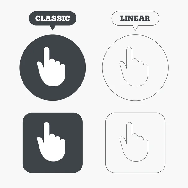 Hand cursor sign icons — Stock Vector