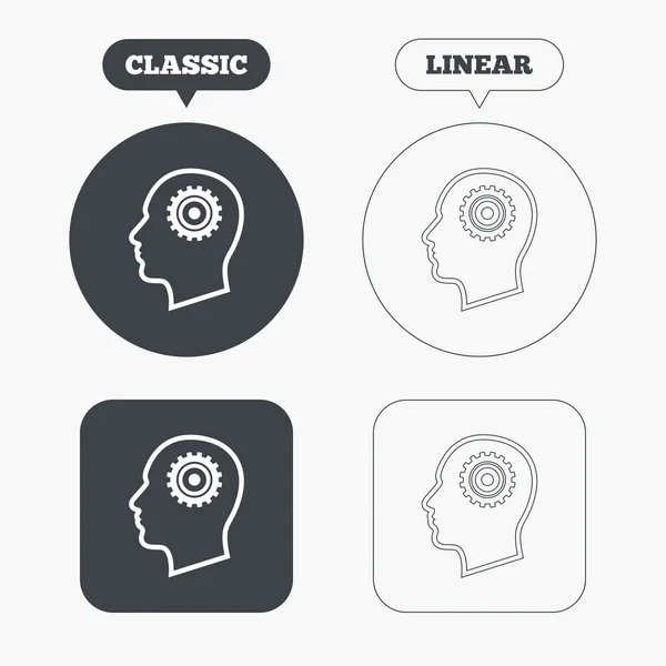 Tête avec des icônes de signe de vitesse — Image vectorielle