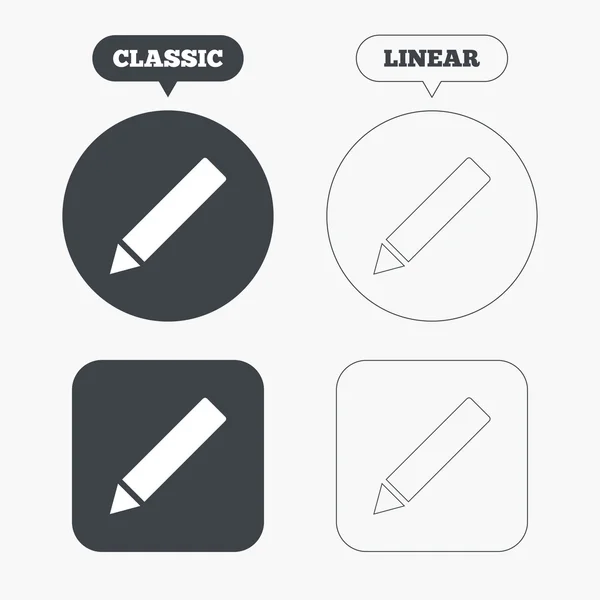Iconos de signo de lápiz — Archivo Imágenes Vectoriales
