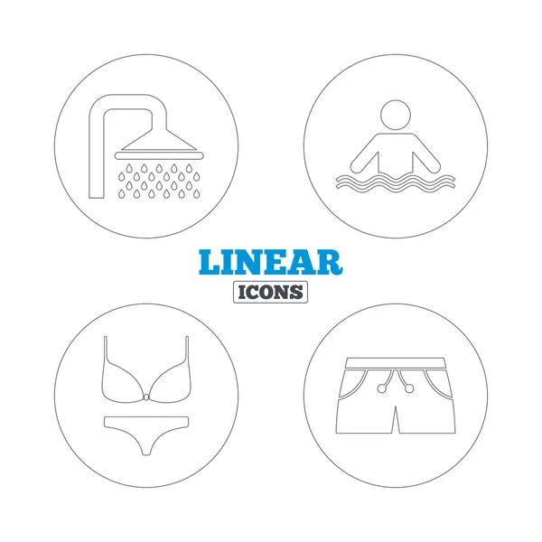 Swimming pool icons. — Stock Vector