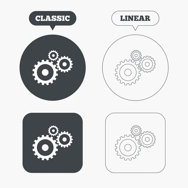 Cog settings sign icons — Stock Vector