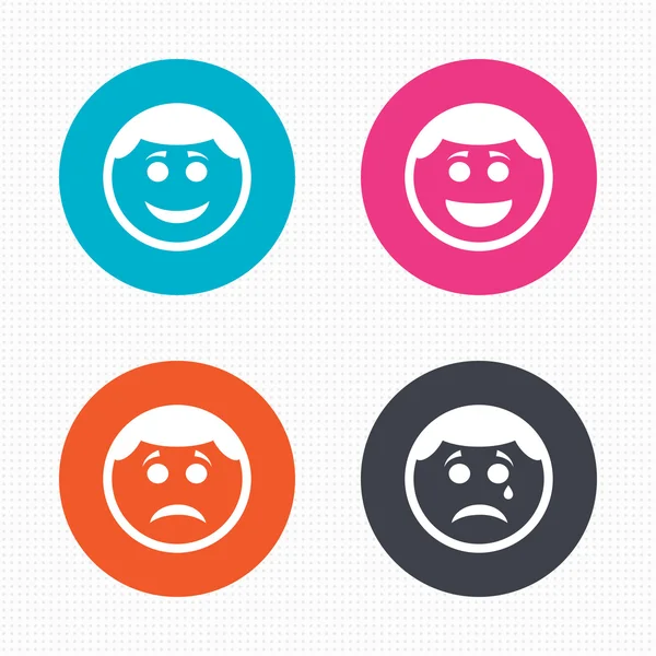 Circle smile face icons. — Stock Vector