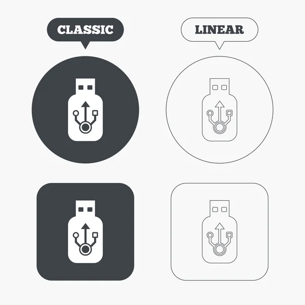 Icônes signe USB — Image vectorielle