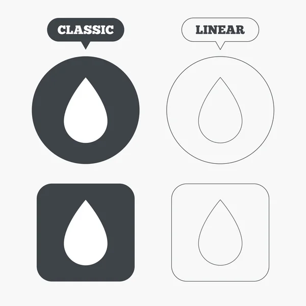 Icônes de signe de goutte d'eau — Image vectorielle