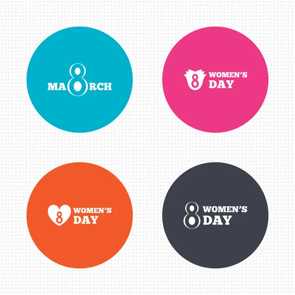 8 March Women's Day icons. — Stock Vector