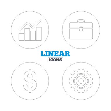 Graph chart and case signs.