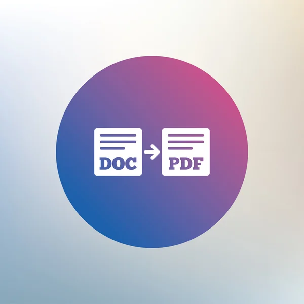 Exportar DOC para ícone PDF . — Vetor de Stock