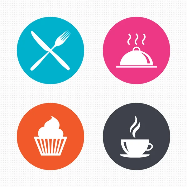 Food icons. Muffin cupcake symbol. — Stock Vector