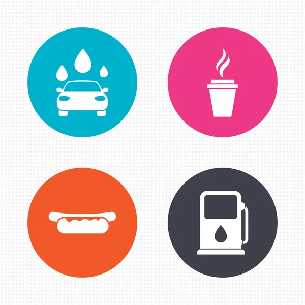 Petrol or Gas station services icons. — Stock Vector