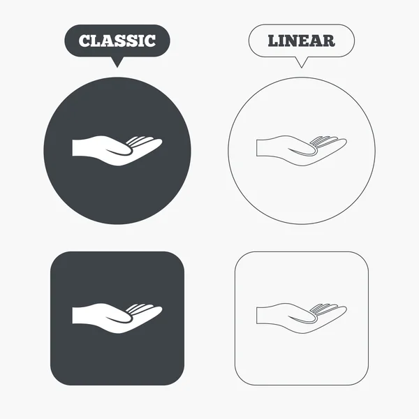 Donation hand tecken ikoner — Stock vektor