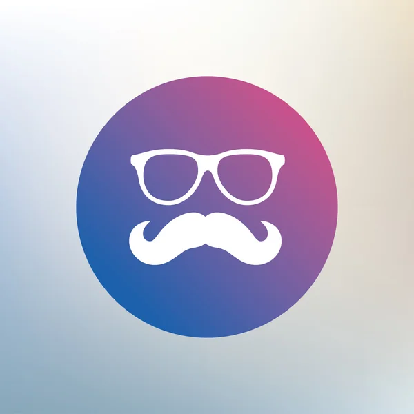 Icône signe moustache et lunettes . — Image vectorielle