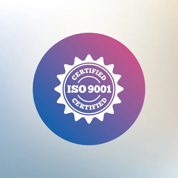 Segno certificato ISO 9001 . — Vettoriale Stock