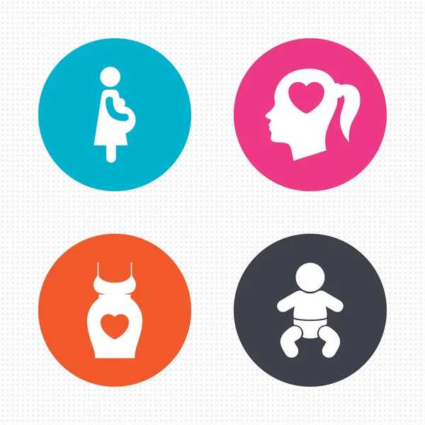 Botones de círculo. Iconos de maternidad . — Vector de stock