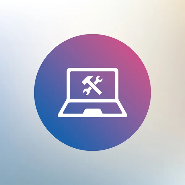 Laptop repair sign icon. — Stock Vector