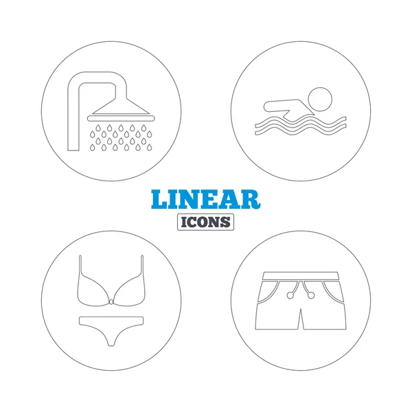 Swimming pool icons. — Stock Vector