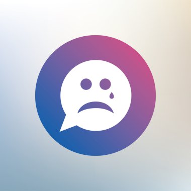 Gözyaşı işareti ile üzgün yüz