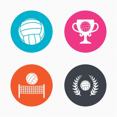 Voleybol ve net simgeler.