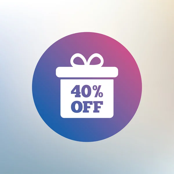40 percent sale gift box — Stock Vector