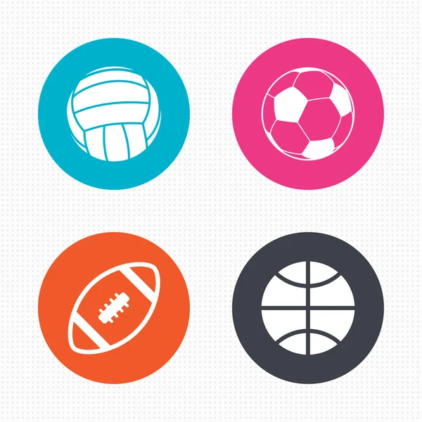 Spor topları. Voleybol, basketbol, futbol. — Stok Vektör