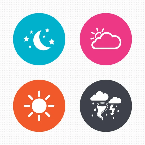 Cloud en zon pictogrammen — Stockvector