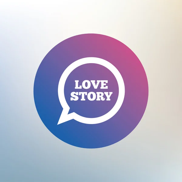História de amor discurso bolha sinal — Vetor de Stock