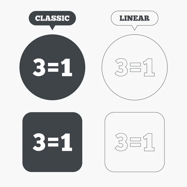 Tre för ett tecken ikoner — Stock vektor