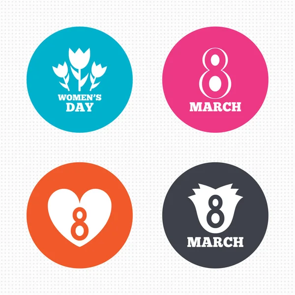 8 March Women's Day icons. — Stock Vector