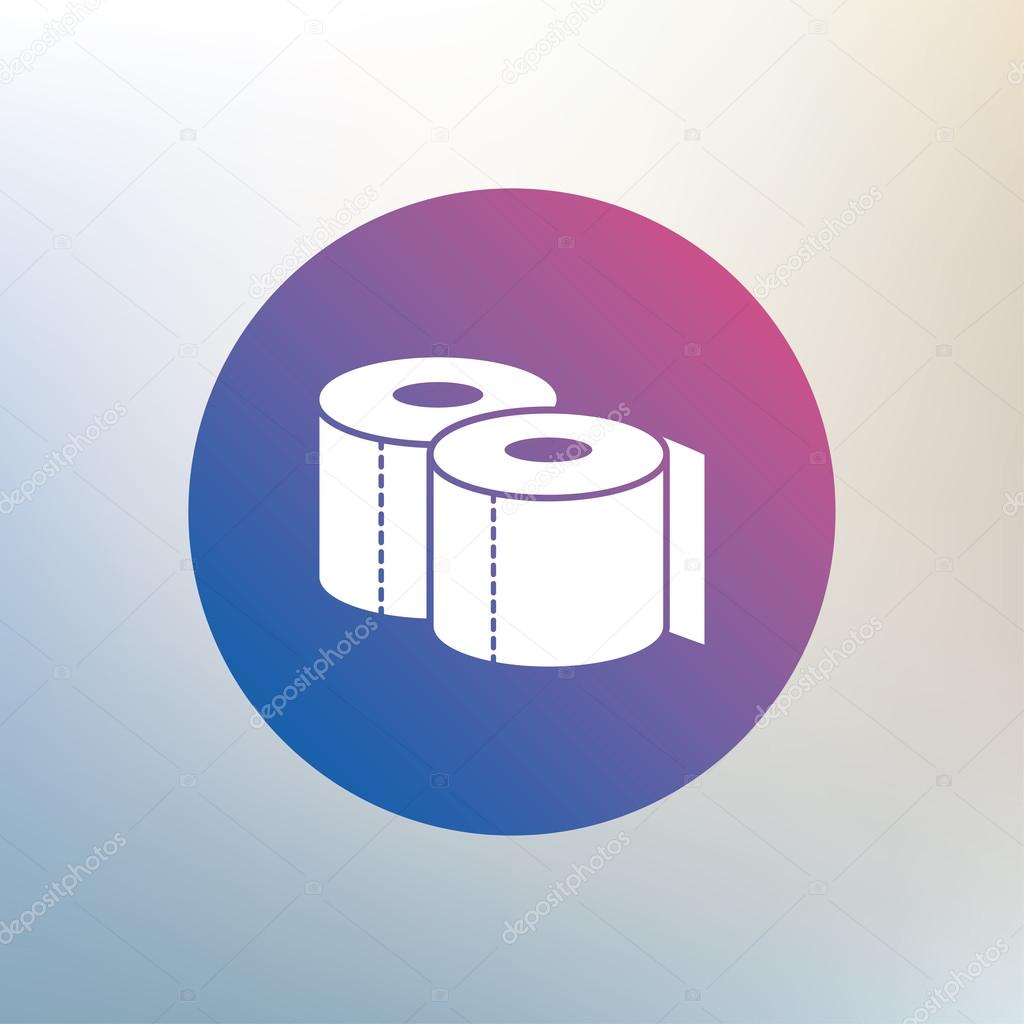 Toilet papers sign icon. WC roll symbol. Icon on blurred background. Vector