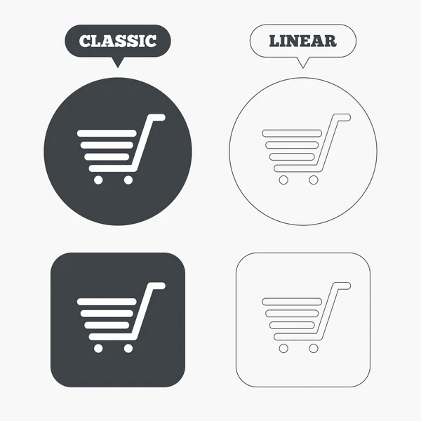 Shopping Cart teken pictogrammen — Stockvector