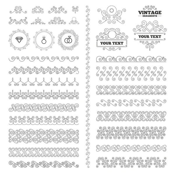 ダイヤモンドの兆候とジュエリー. — ストックベクタ