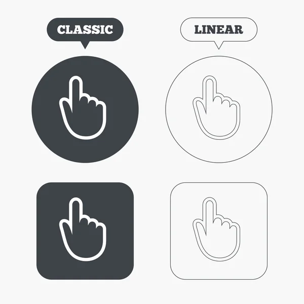 Iconos de signo de cursor de mano — Archivo Imágenes Vectoriales