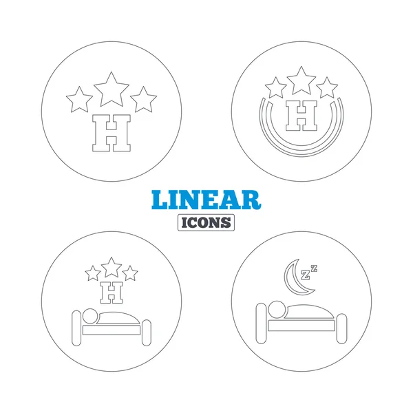 Three stars hotel icons. — Stock Vector