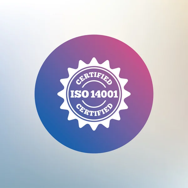 Señal certificada ISO 14001 . — Vector de stock
