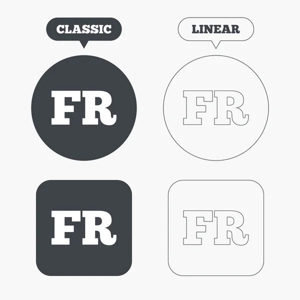 Icone dei segni in lingua francese — Vettoriale Stock
