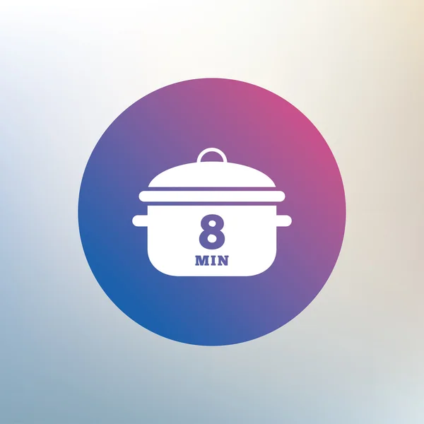 Boil 8 minutes. Cooking pan — Stockvector