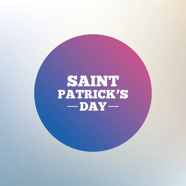 Saint Patrick skylt ikon. — Stock vektor