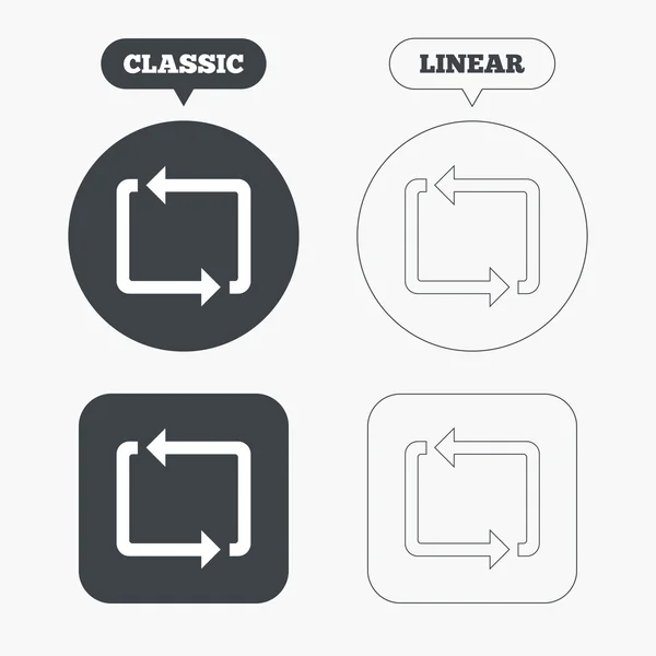 Repite los iconos. Símbolos Loop — Archivo Imágenes Vectoriales
